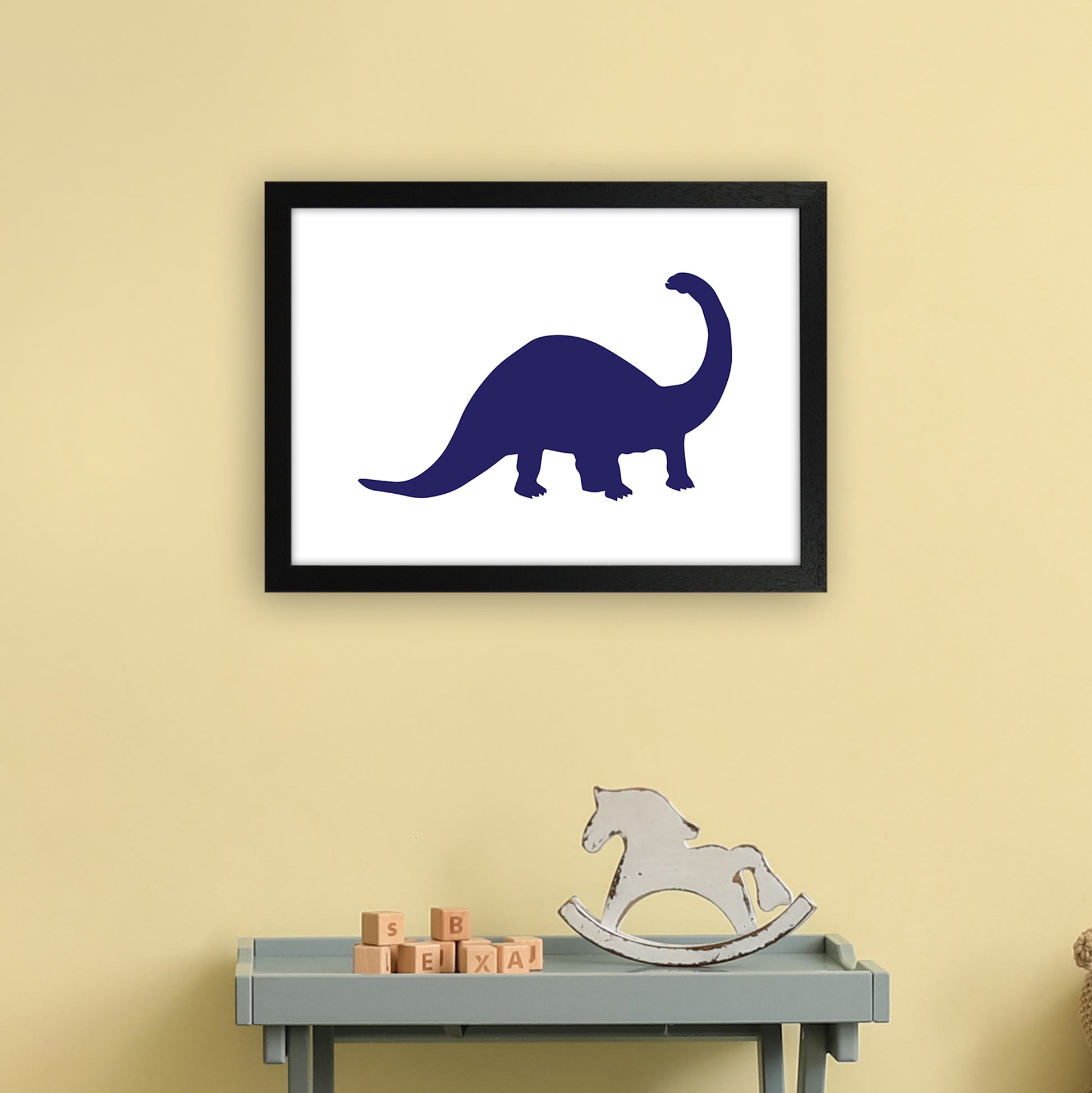 Sauro Navy  Art Print by Pixy Paper A3 White Frame