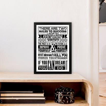 Rules To Success Vintage  Art Print by Pixy Paper A3 White Frame