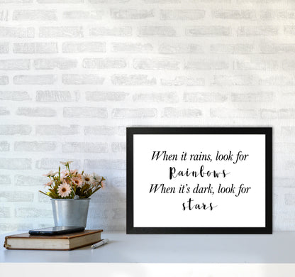 When It Rains  Art Print by Pixy Paper A3 White Frame