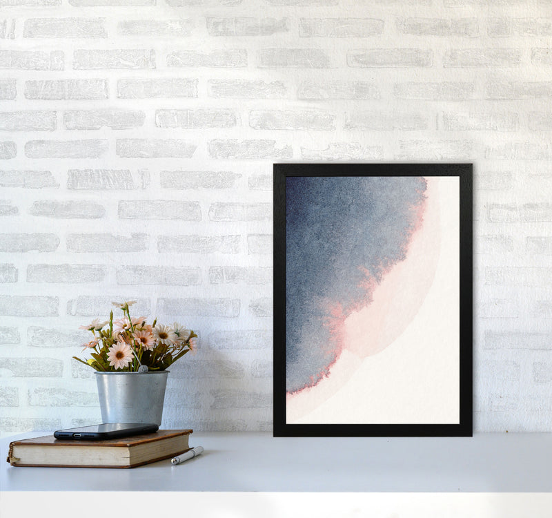 Sand Pink and Navy Watercolour 02 Art Print by Pixy Paper A3 White Frame
