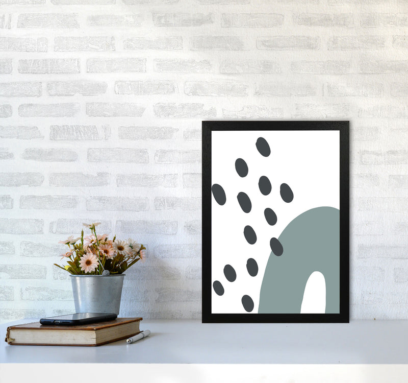 Inspired Teal Rainbow with Polka Art Print by Pixy Paper A3 White Frame