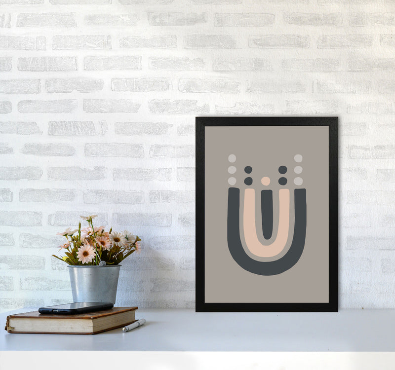 Inspired Upside Down Natural Rainbow Taupe Art Print by Pixy Paper A3 White Frame