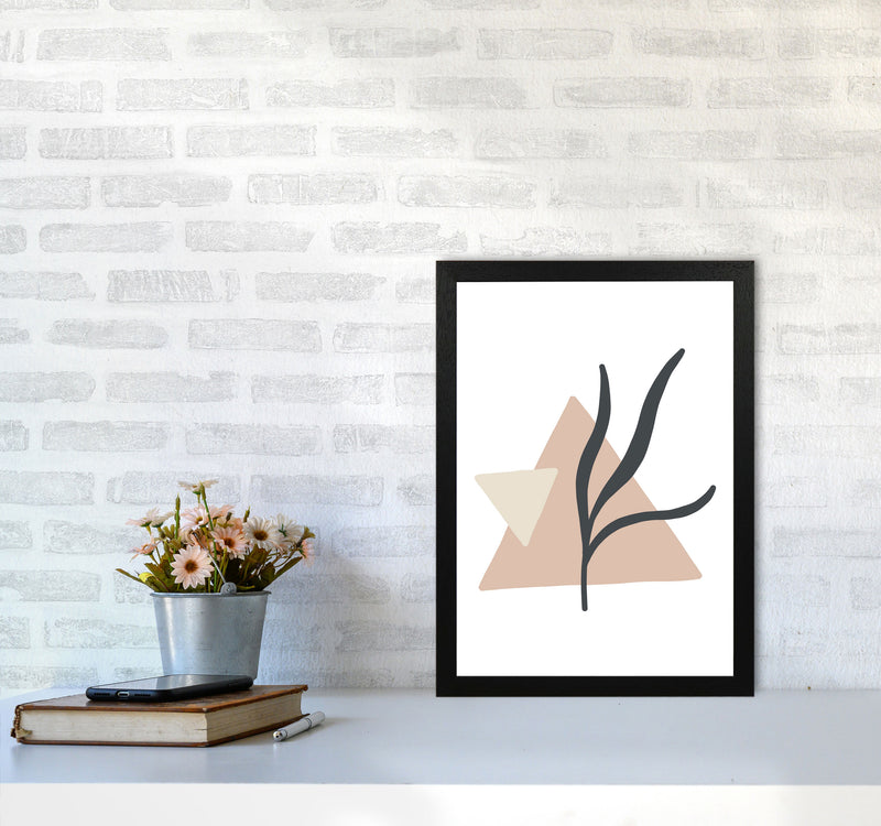 Inspired Pink Triangle Abstract Art Print by Pixy Paper A3 White Frame