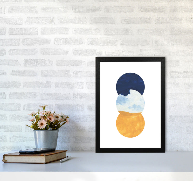 Horizon Abstract Circles  Art Print by Pixy Paper A3 White Frame