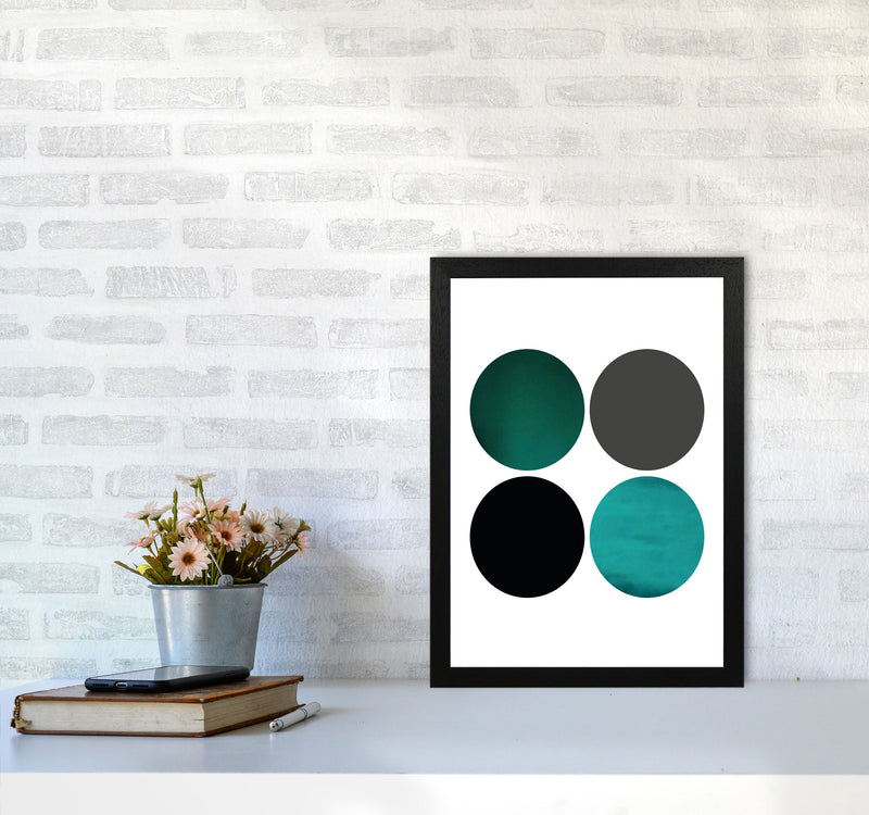 Circles Emerald Art Print by Pixy Paper A3 White Frame