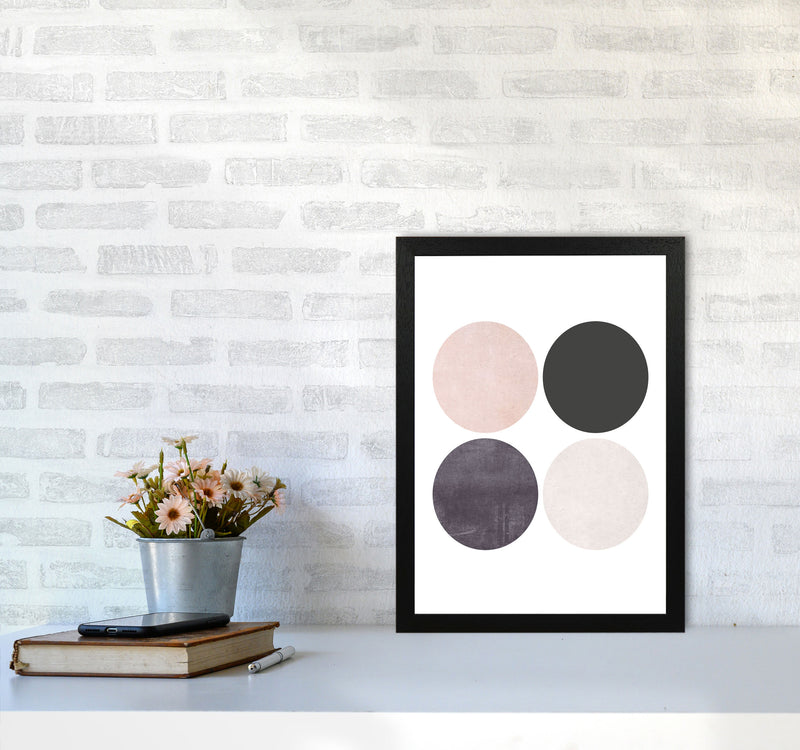 Circles pink cotton Art Print by Pixy Paper A3 White Frame
