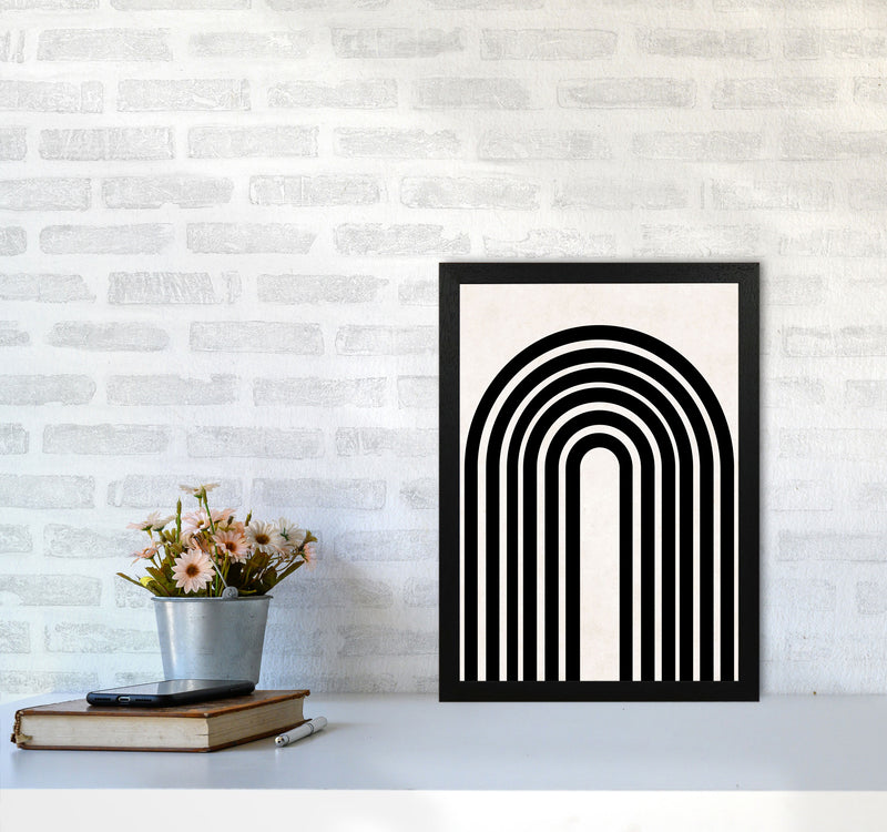 Black rainbow Art Print by Pixy Paper A3 White Frame
