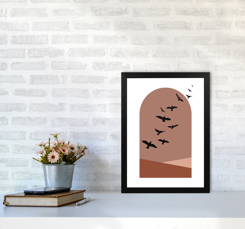 Autumn Saffron abstract Art Print by Pixy Paper A3 White Frame