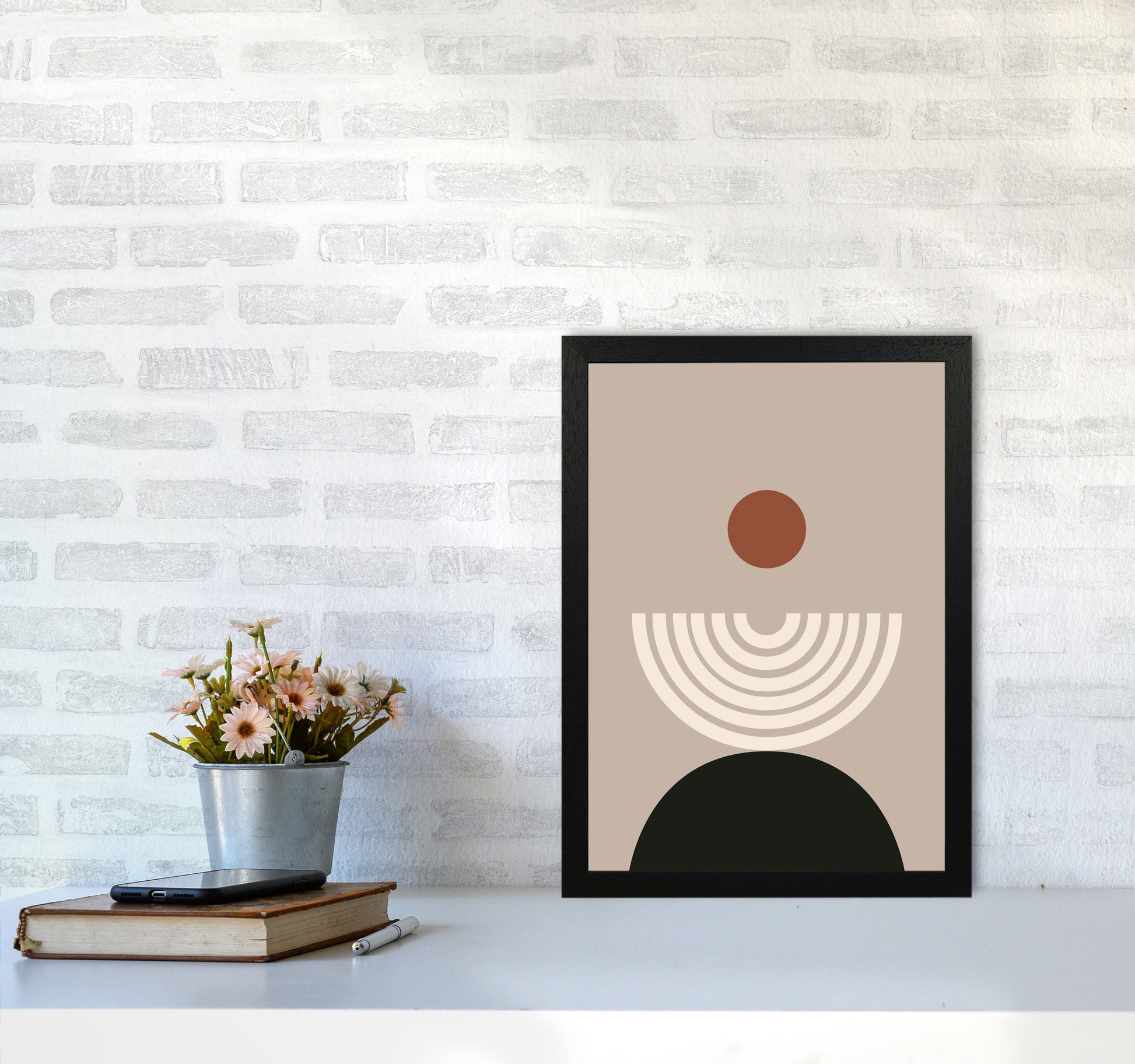Autumn Lucille abstract Art Print by Pixy Paper A3 White Frame