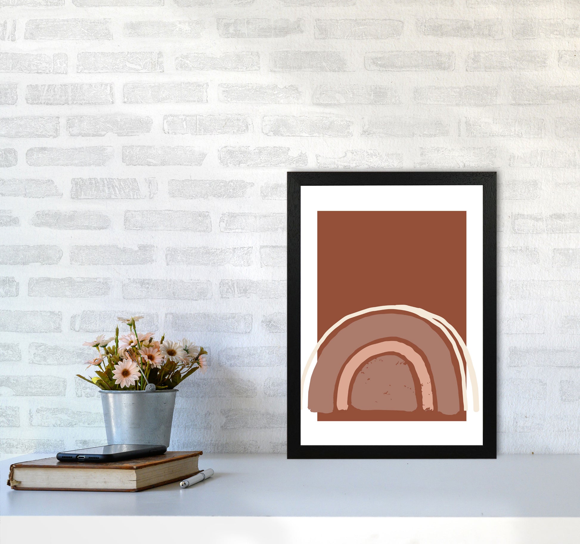 Autumn Camilla abstract Art Print by Pixy Paper A3 White Frame