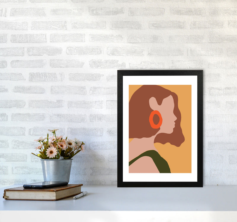 Autumn Amber abstract Art Print by Pixy Paper A3 White Frame