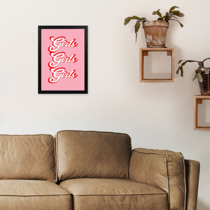 Girls Girls Girls Art Print by Pixy Paper A3 White Frame