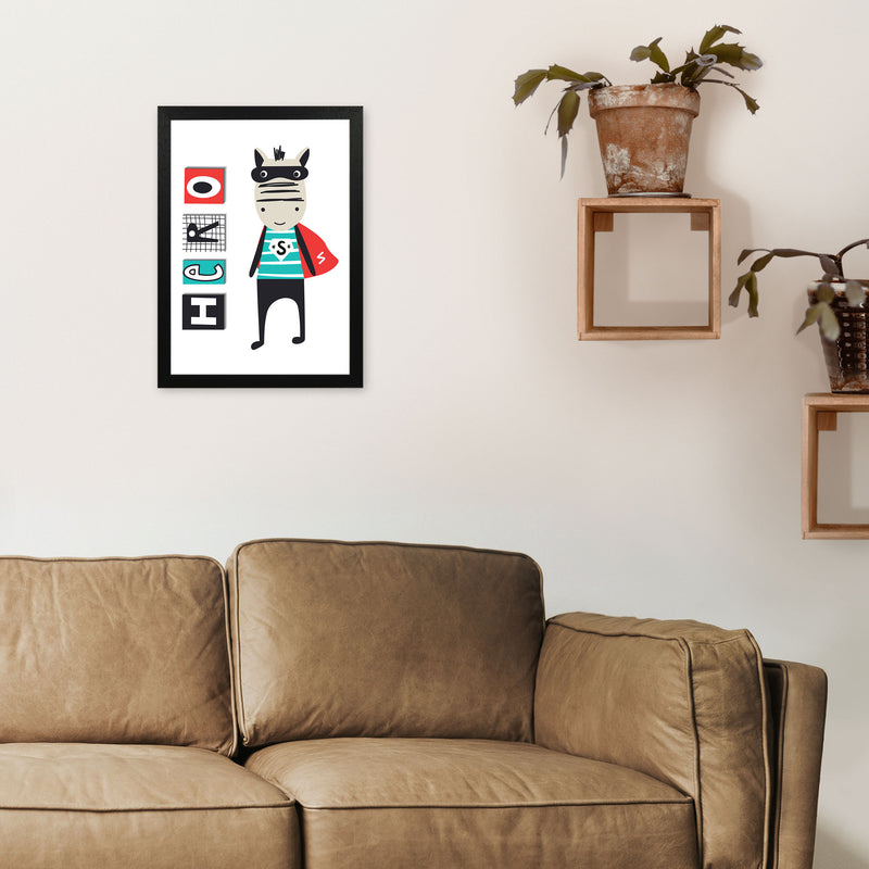 Hero zebra animal Art Print by Pixy Paper A3 White Frame