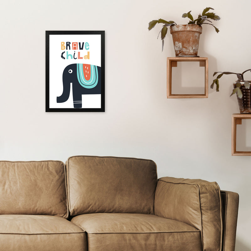 Brave child elephant Art Print by Pixy Paper A3 White Frame