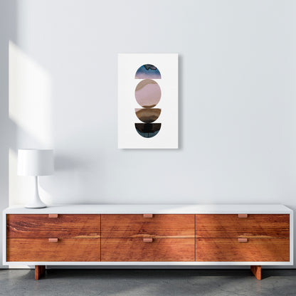 Abstract Circles White Background Modern Print A3 Canvas