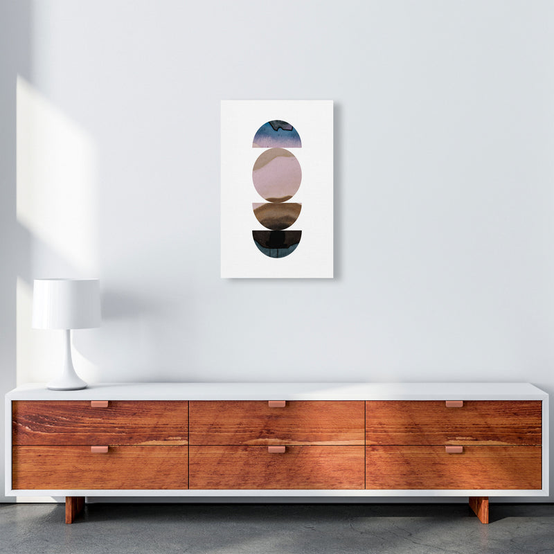 Abstract Circles White Background Modern Print A3 Canvas