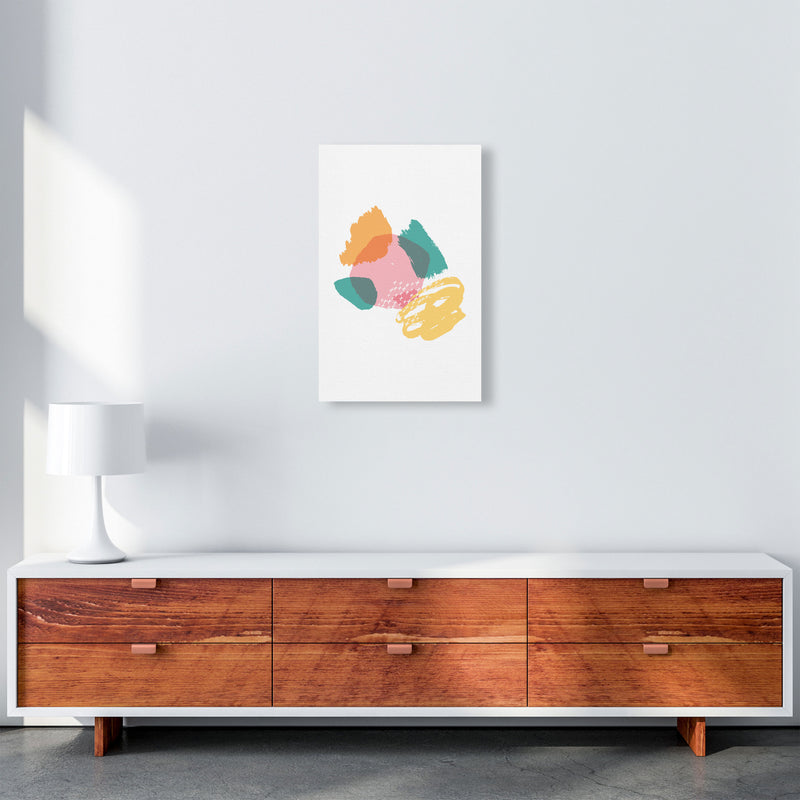 Pink And Teal Mismatch Abstract Modern Print A3 Canvas