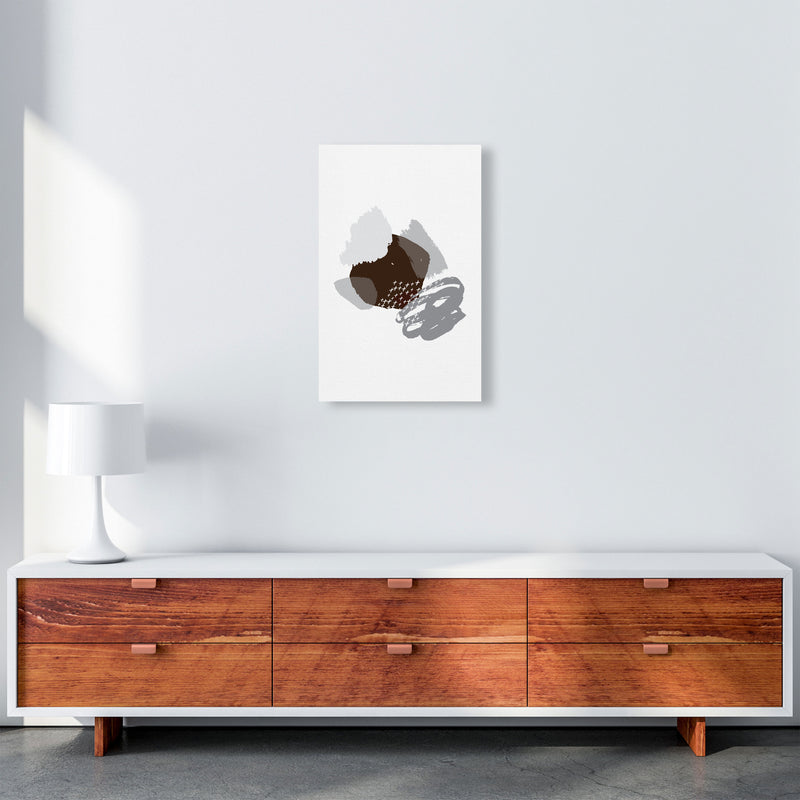 Grey And Black Mismatch Abstract Modern Print A3 Canvas