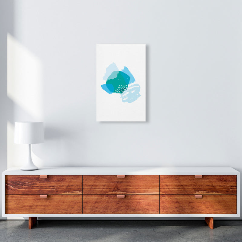 Blue And Teal Mismatch Abstract Modern Print A3 Canvas