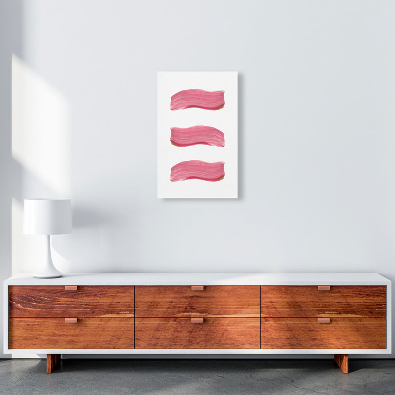 Light Pink Abstract Paint Strokes Modern Print A3 Canvas