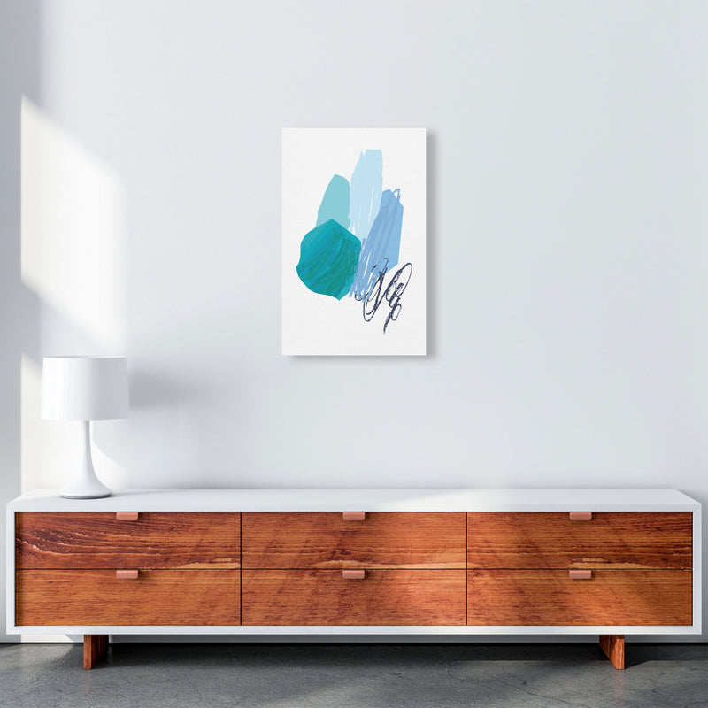 Blue Abstract Palette Drawings Modern Print A3 Canvas