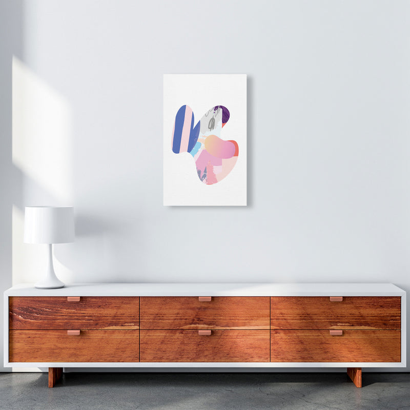 Pink Abstract Butterfly Shape Modern Print A3 Canvas