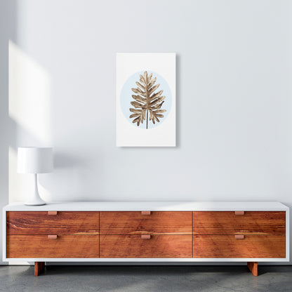 Abstract Blue Leaf Modern Print, Framed Botanical & Nature Art Print A3 Canvas