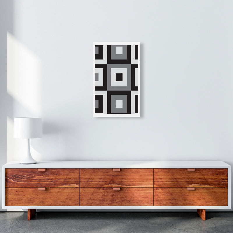 Grey Abstract Patterns 1 Modern Print A3 Canvas