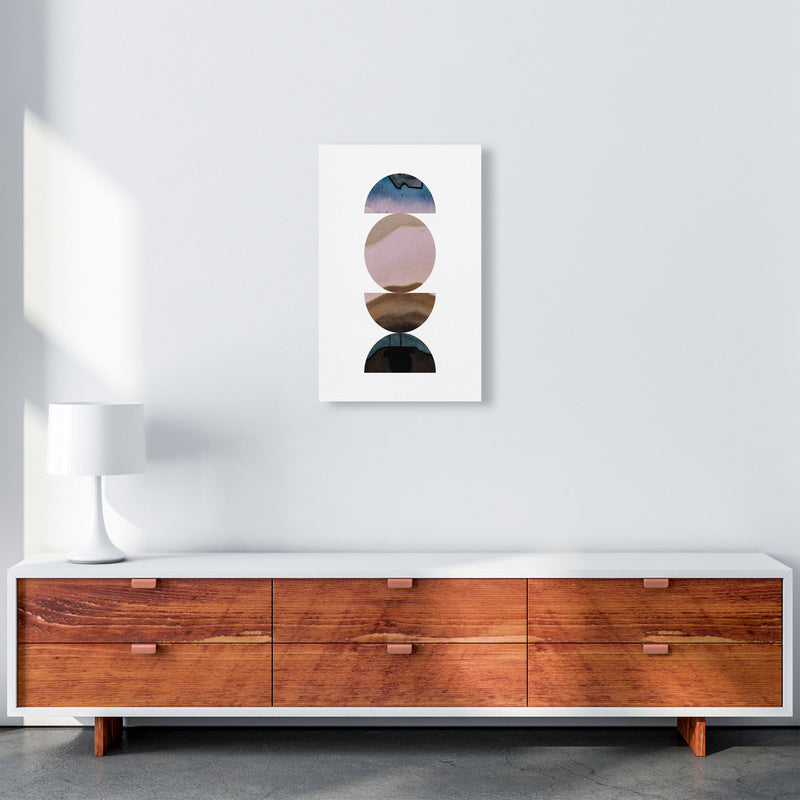 Pastel And Sand Abstract Circles Modern Print A3 Canvas