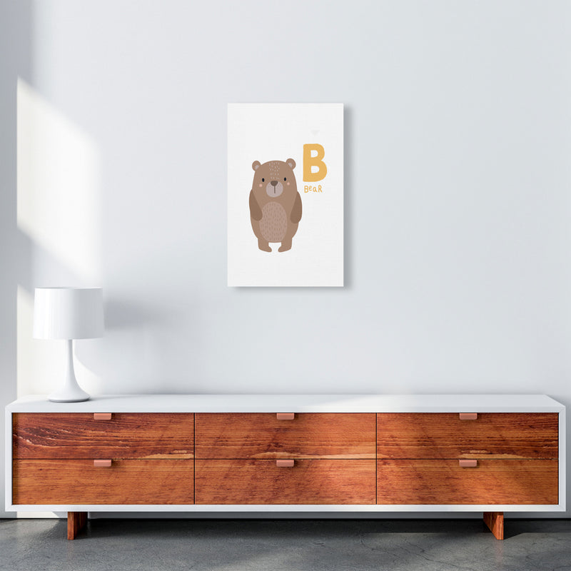 Alphabet Animals, B Is Forbear Framed Nursey Wall Art Print A3 Canvas
