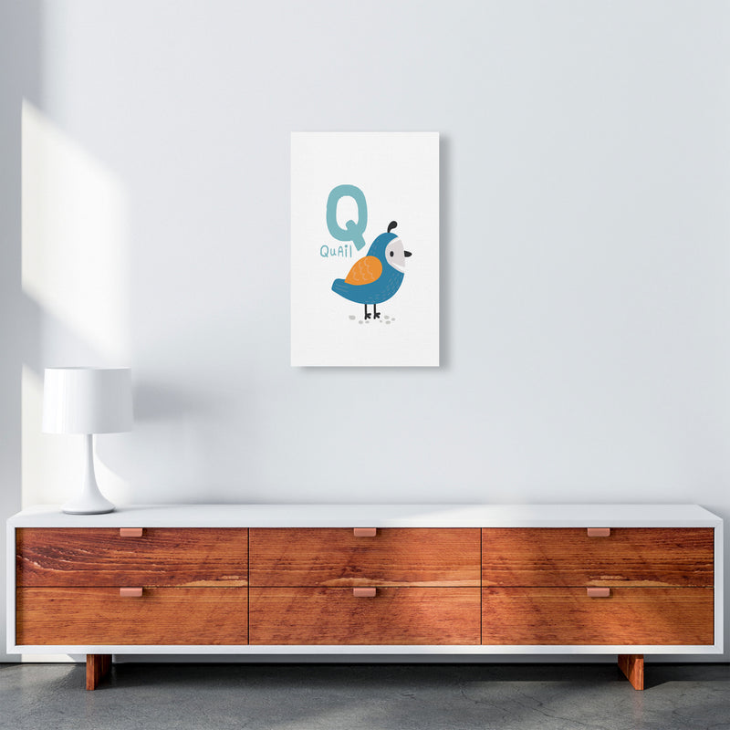Alphabet Animals, Q Is For Quail Framed Nursey Wall Art Print A3 Canvas