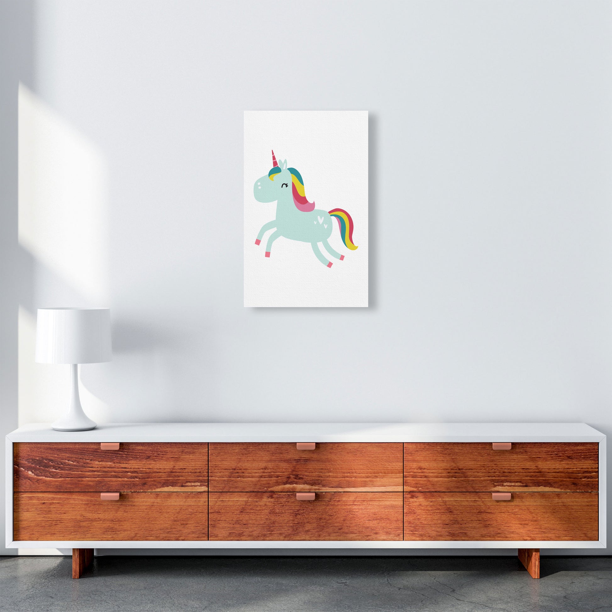 Children&#39;s Animals, Unicorn Modern Print A3 Canvas