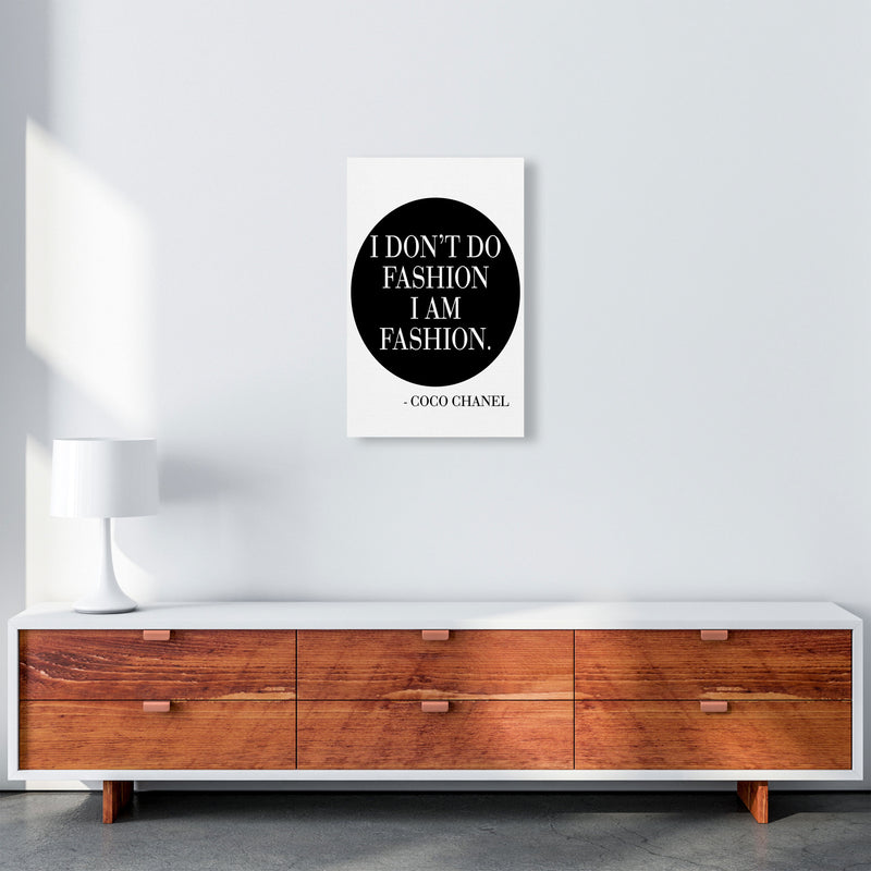 Coco Chanel I Am Fashion Framed Typography Wall Art Print A3 Canvas