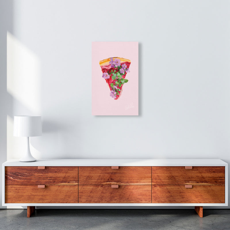 Pink Cherry Pie Floral Food Print, Framed Kitchen Wall Art A3 Canvas