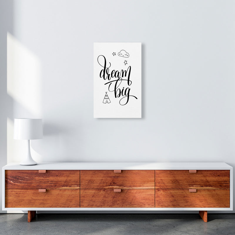Dream Big Black Framed Nursey Wall Art Print A3 Canvas