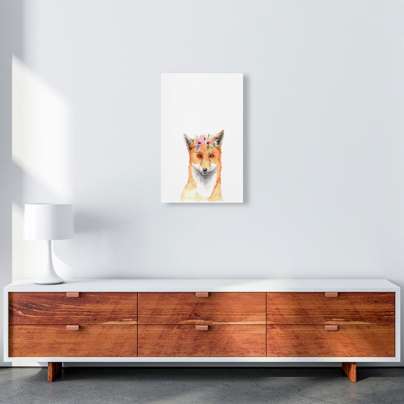 Forest Friends, Floral Fox Modern Print Animal Art Print A3 Canvas