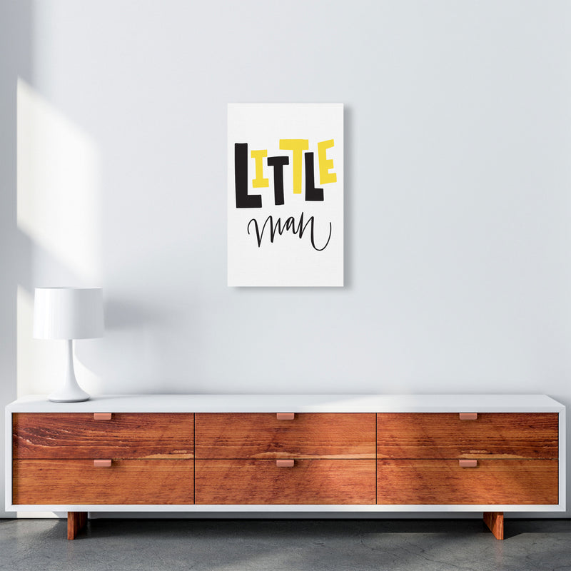Little Man Yellow And Black Framed Nursey Wall Art Print A3 Canvas