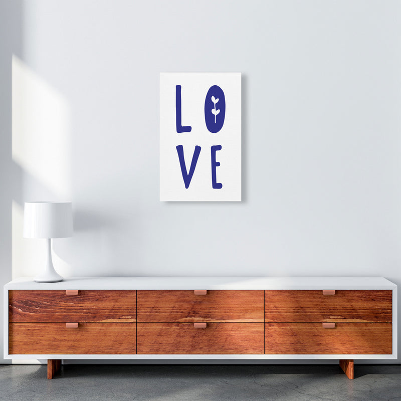 Love Navy Framed Typography Wall Art Print A3 Canvas