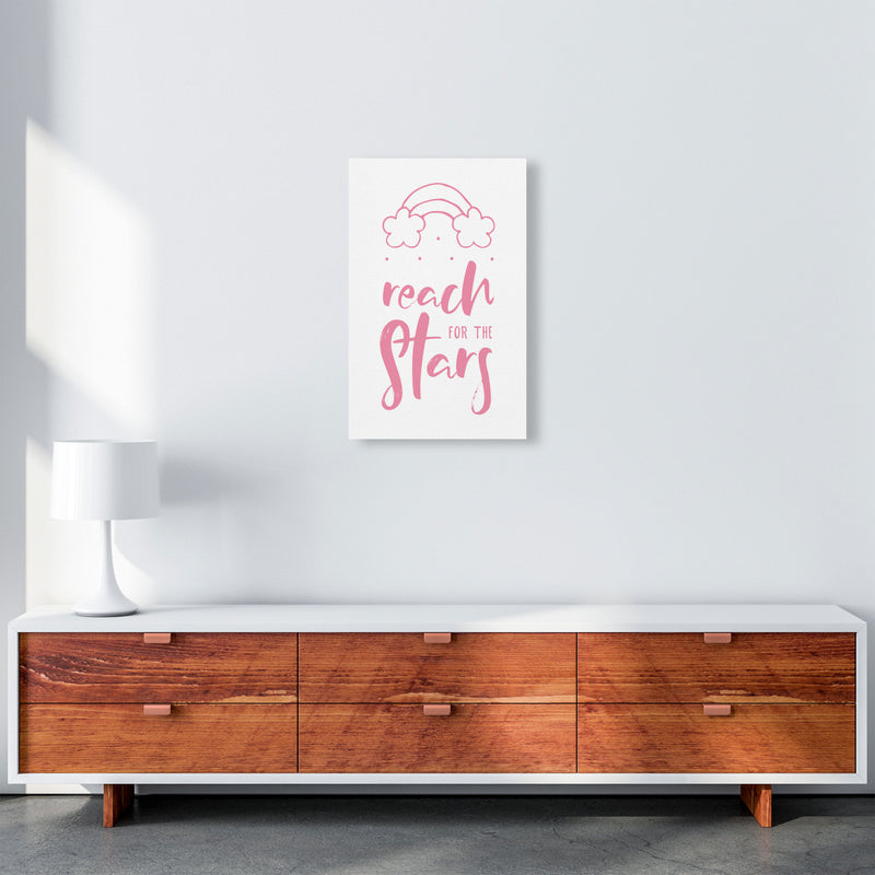 Reach For The Stars Pink Modern Print A3 Canvas