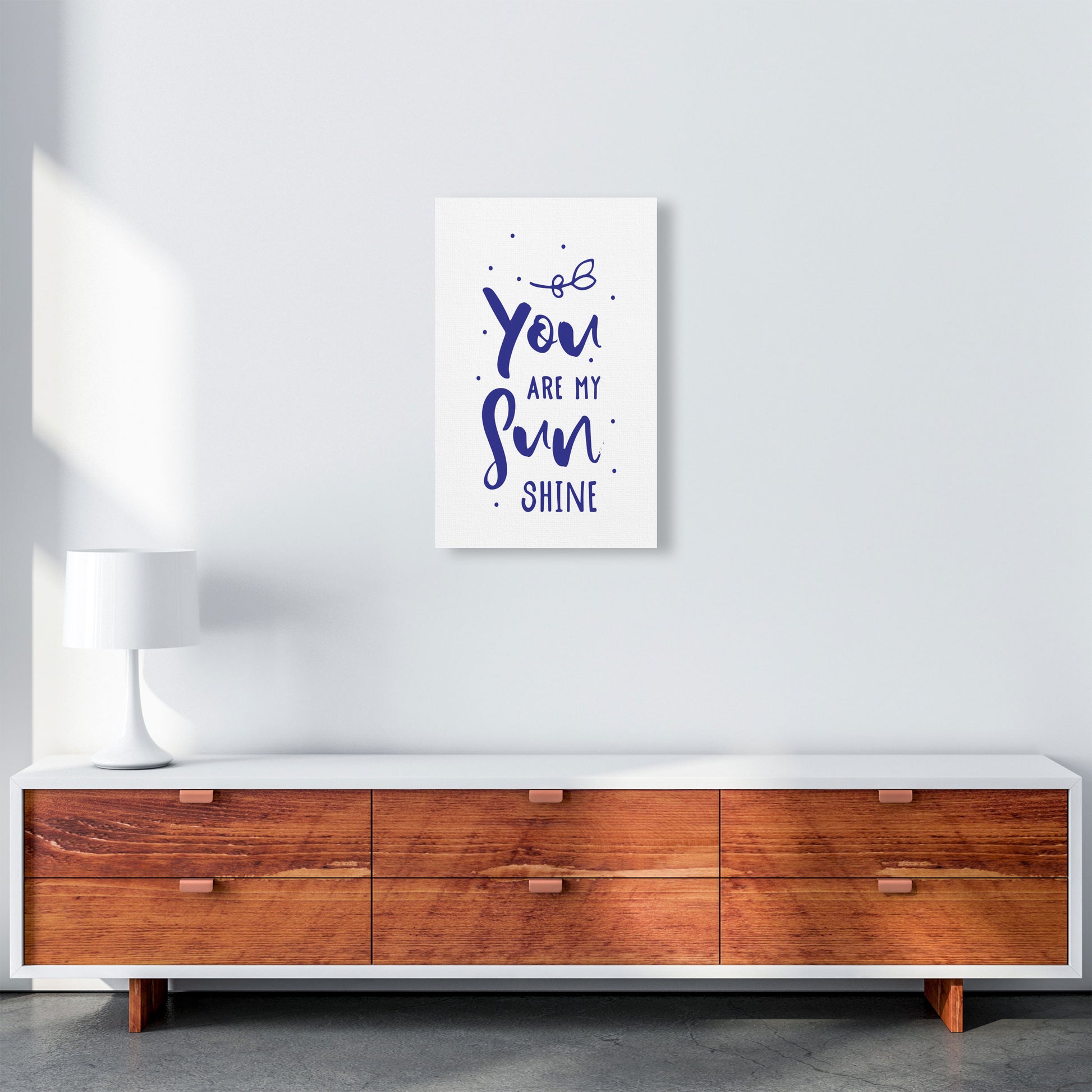 You Are My Sunshine Navy Modern Print A3 Canvas