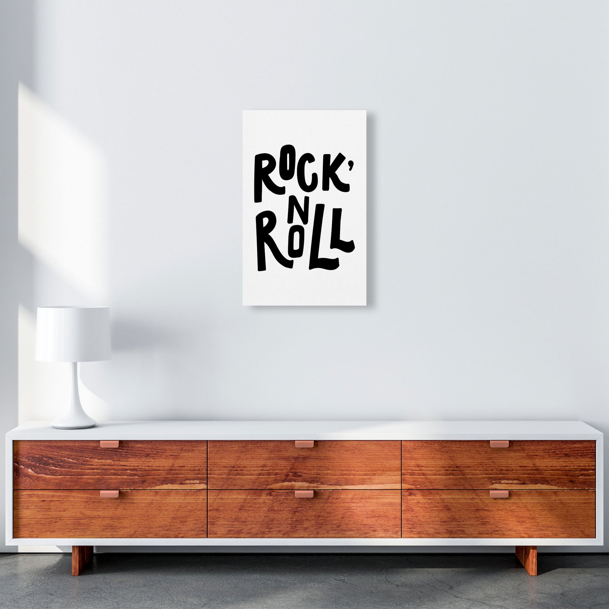Rock &#39;N Roll Black Modern Print A3 Canvas