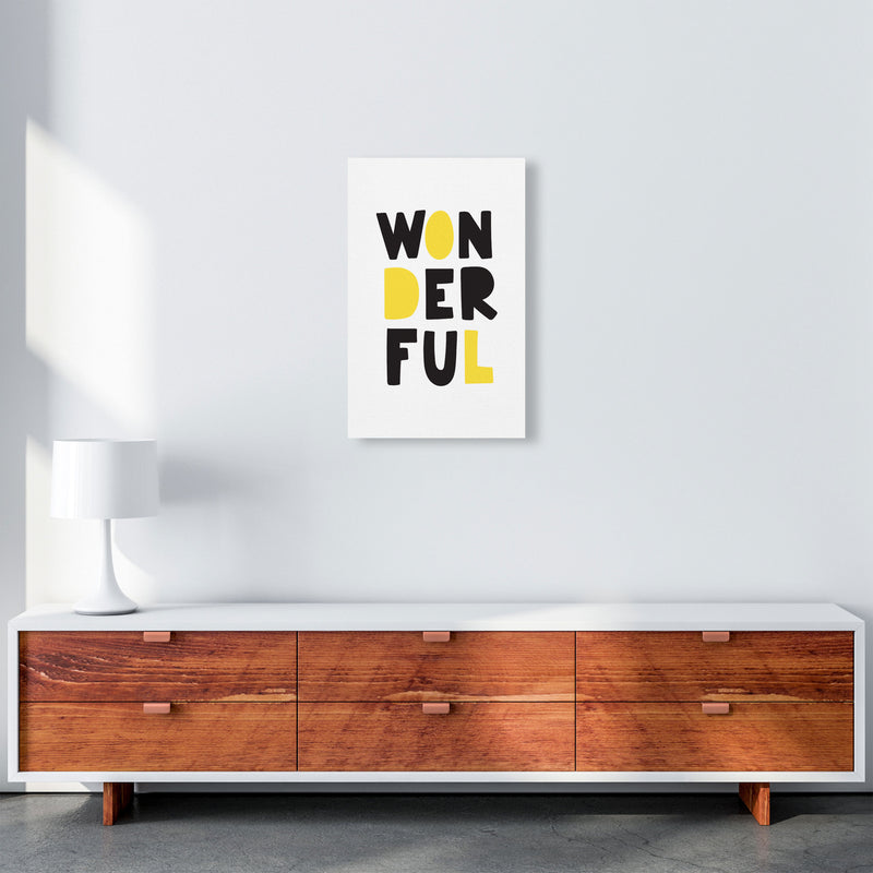 Wonderful Black And Yellow Framed Nursey Wall Art Print A3 Canvas