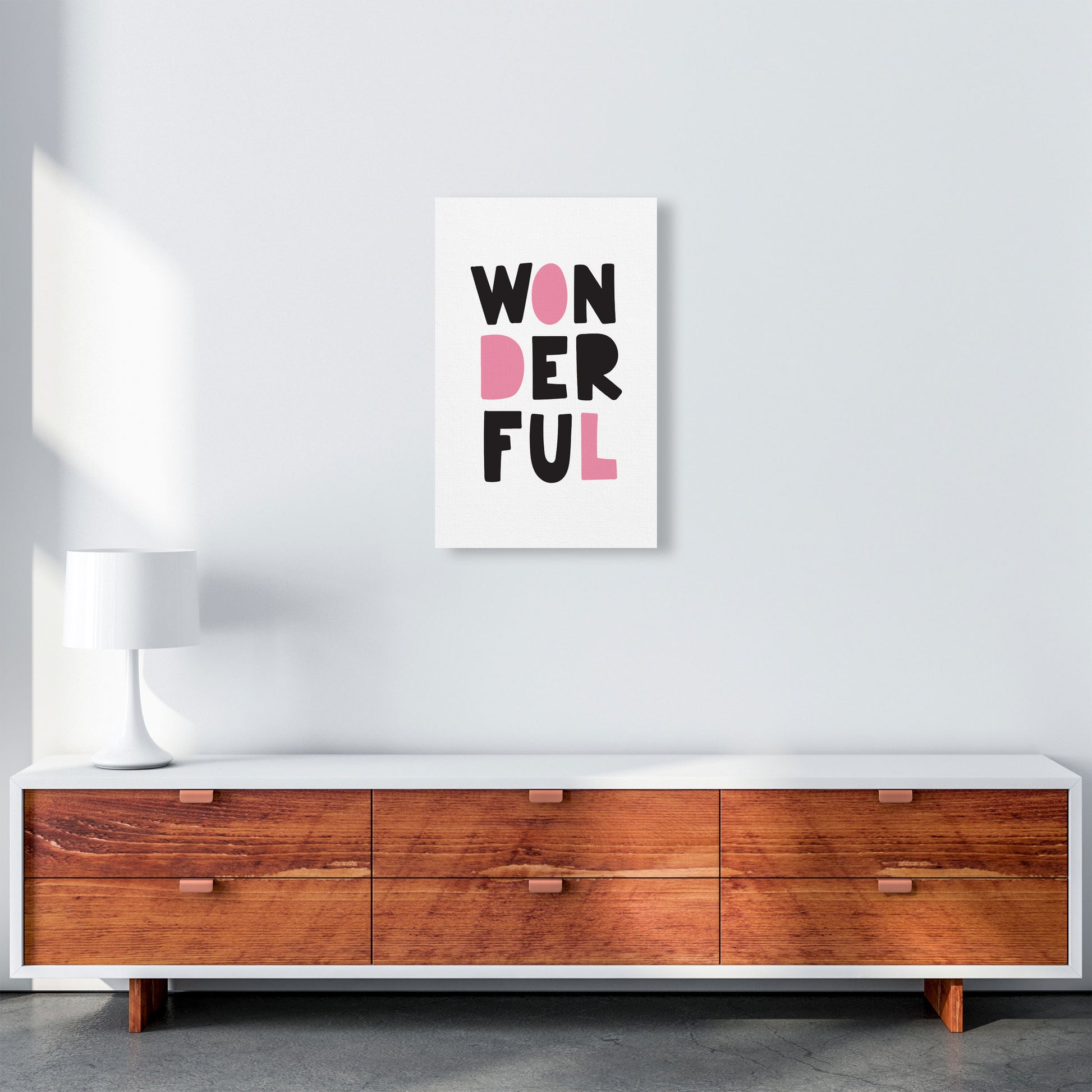 Wonderful Black And Pink Framed Nursey Wall Art Print A3 Canvas