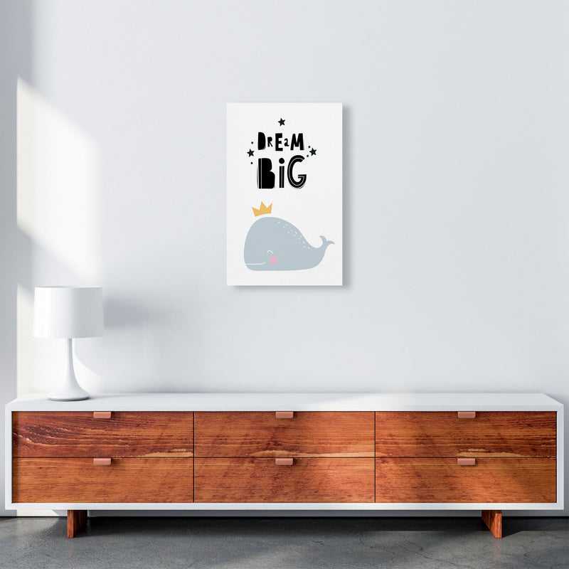 Dream Big Whale Framed Nursey Wall Art Print A3 Canvas
