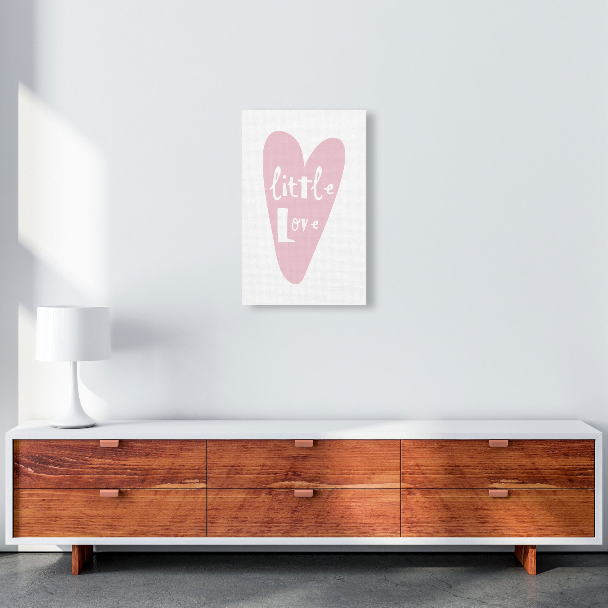 Little Love Heart Framed Nursey Wall Art Print A3 Canvas
