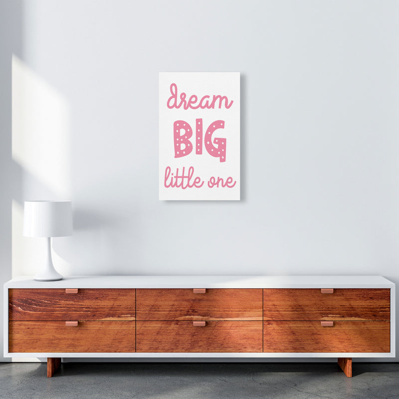Dream Big Little One Pink Framed Nursey Wall Art Print A3 Canvas