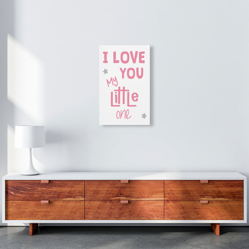 I Love You Little One Pink Framed Nursey Wall Art Print A3 Canvas