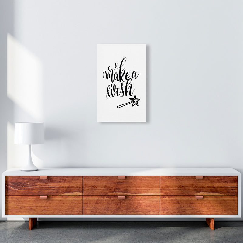 Make A Wish Black Framed Typography Wall Art Print A3 Canvas