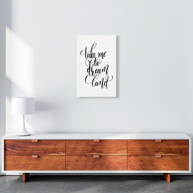 Take Me To Dream Land Black Modern Print A3 Canvas