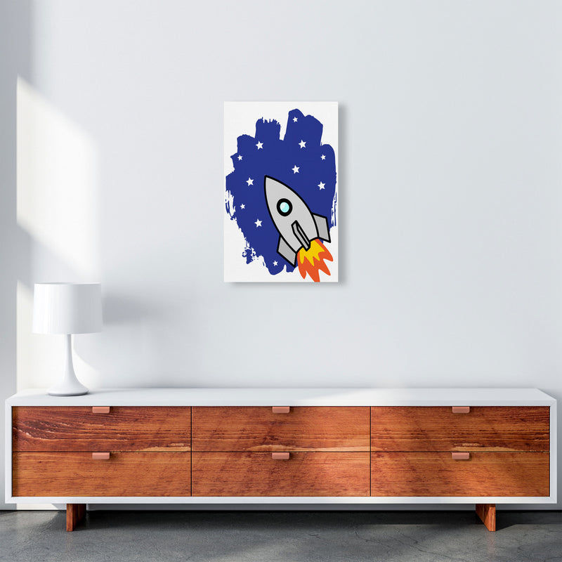 Space Rocket Framed Nursey Wall Art Print A3 Canvas